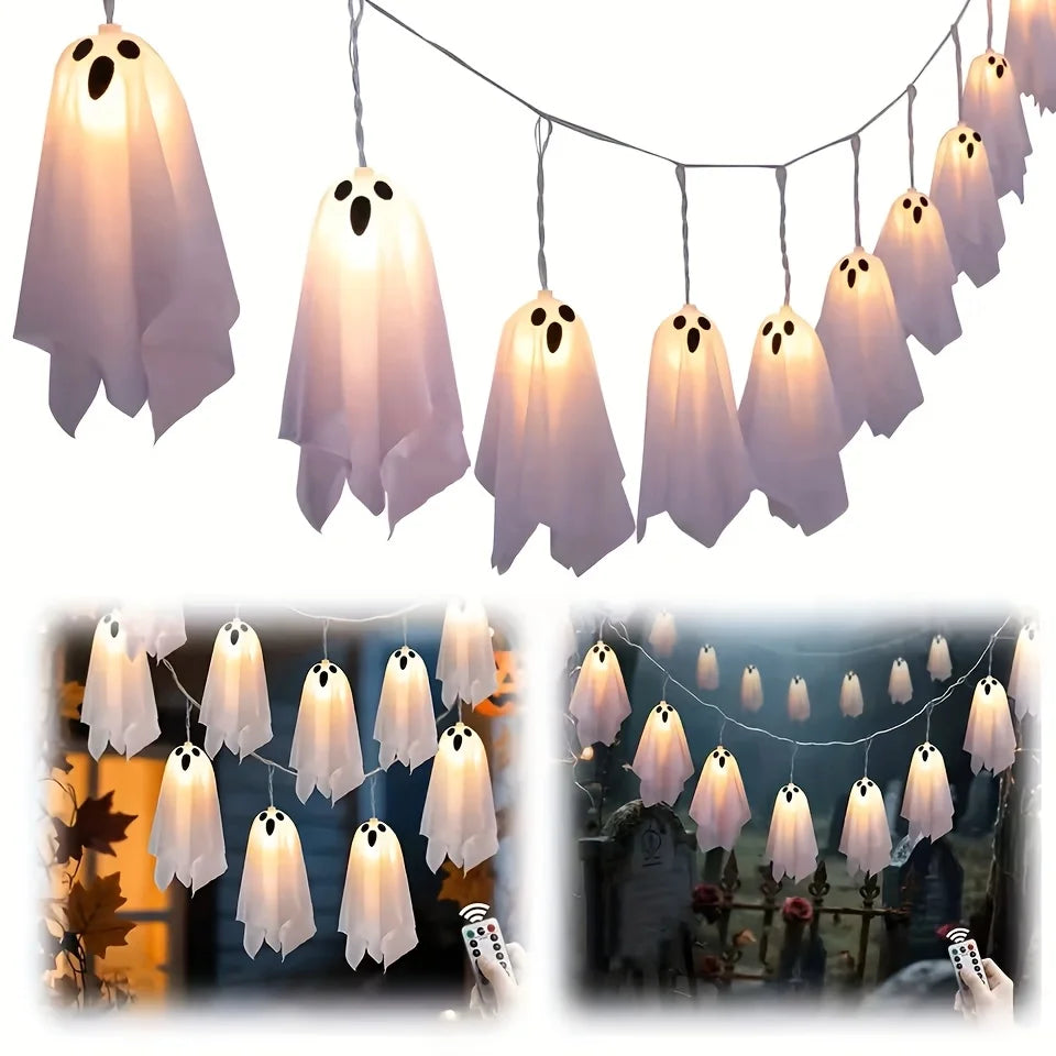 Halloween Ghost LED String Lights for Indoor Window Decor