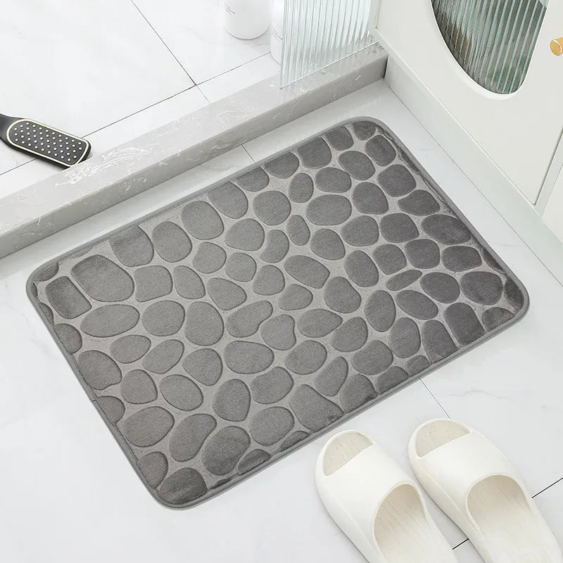 Solid Color Coral Velvet Floor Mat Bathroom Bathroom Doorway Absorbent Non-slip Thickened Cozy Carpet