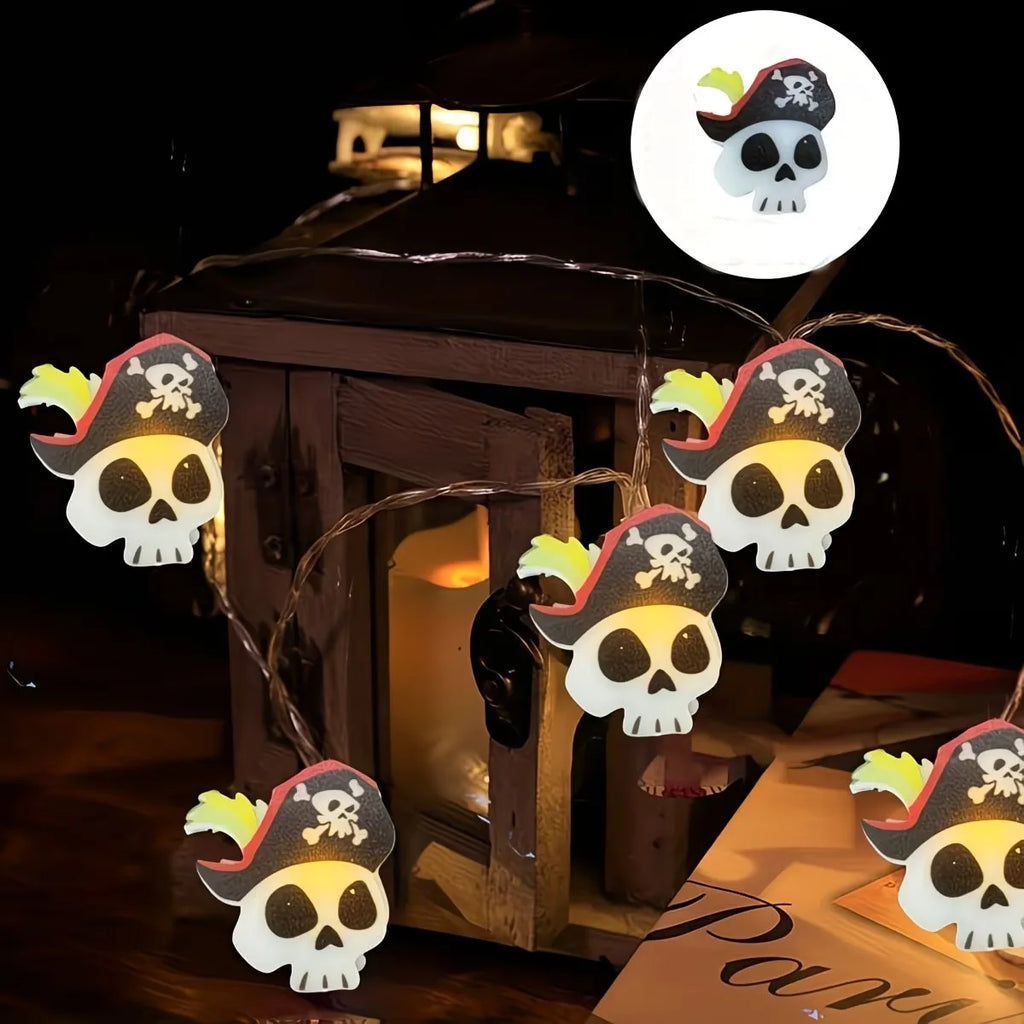 Pirate Skull Halloween String Lights
