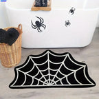 VIKAMA Halloween Black Spider Rug Anti-Slip Mat, Suitable for Bathrooms, Festive Halloween Decor Rug