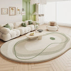 VIKAMA Green Carpet Living Room Shaped Cream Style 2025 New Plush Irregular Bedroom Bedside Floor Mats Home Decoration