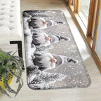 VIKAMA Christmas Carpet Snow Scene Soft Doormat Welcome Mat Shoe Bench Mat Hallway Rug Bedroom Carpet Outdoor Carpet Christmas D