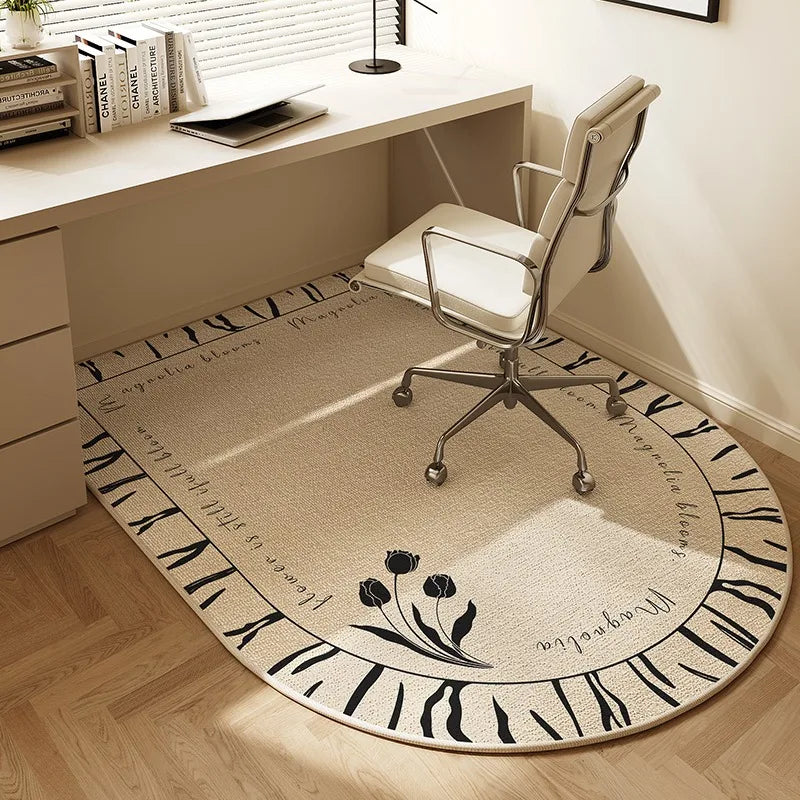 VIKAMA Chair floor mat Arched Bedroom vanity rug Modern home decor Study Playroom Swivel chair Mute rug Office desk floor mat