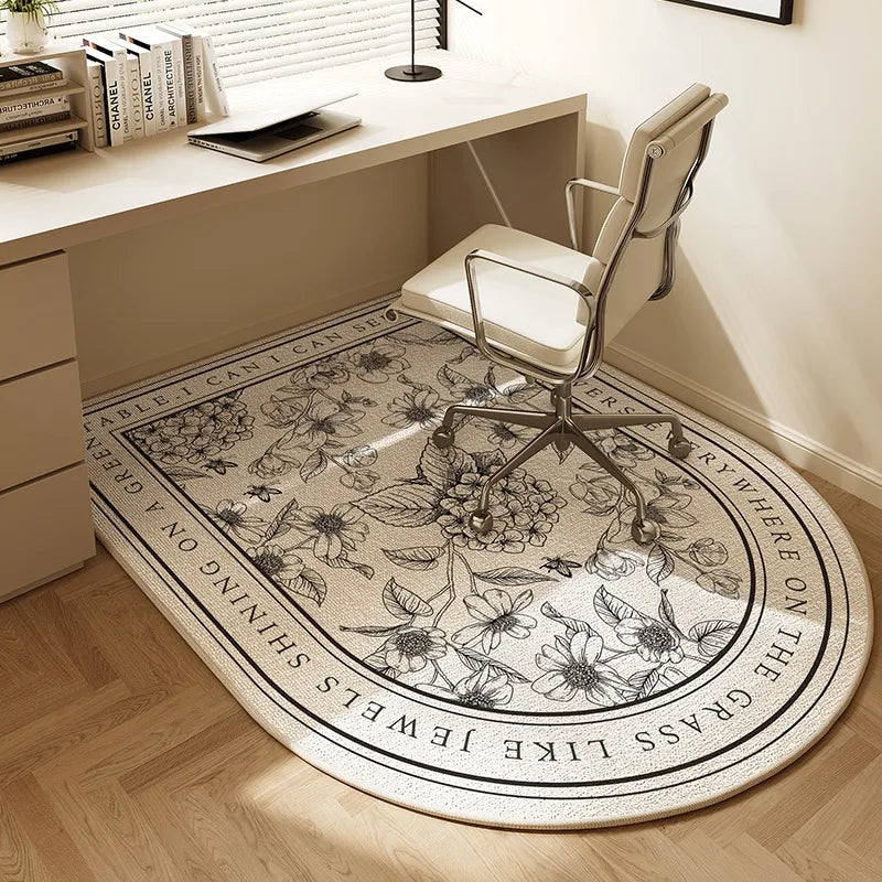 VIKAMA Chair floor mat Arched Bedroom vanity rug Modern home decor Study Playroom Swivel chair Mute rug Office desk floor mat