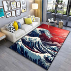 VIKAMA Japanese Japanese Style Ukiyo-e Entrance Hall Carpet Kanagawa Surf Balcony Kitchen Living Room Bedroom Floor Mat