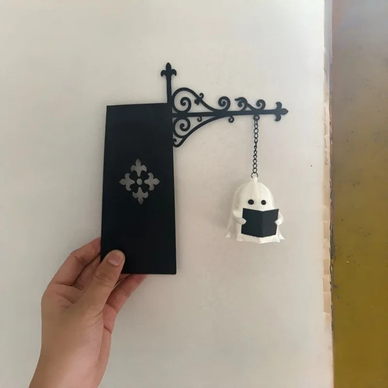 Halloween Ghost Bookshelf Lamp - Gothic LED Wall Light